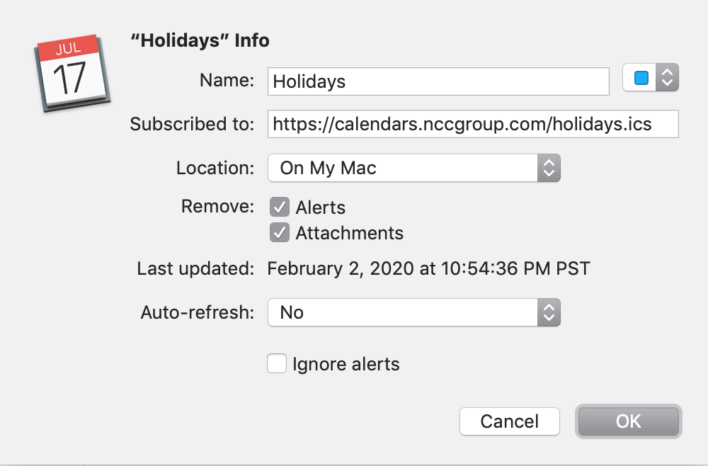 can i set calendar alerts for emails mac